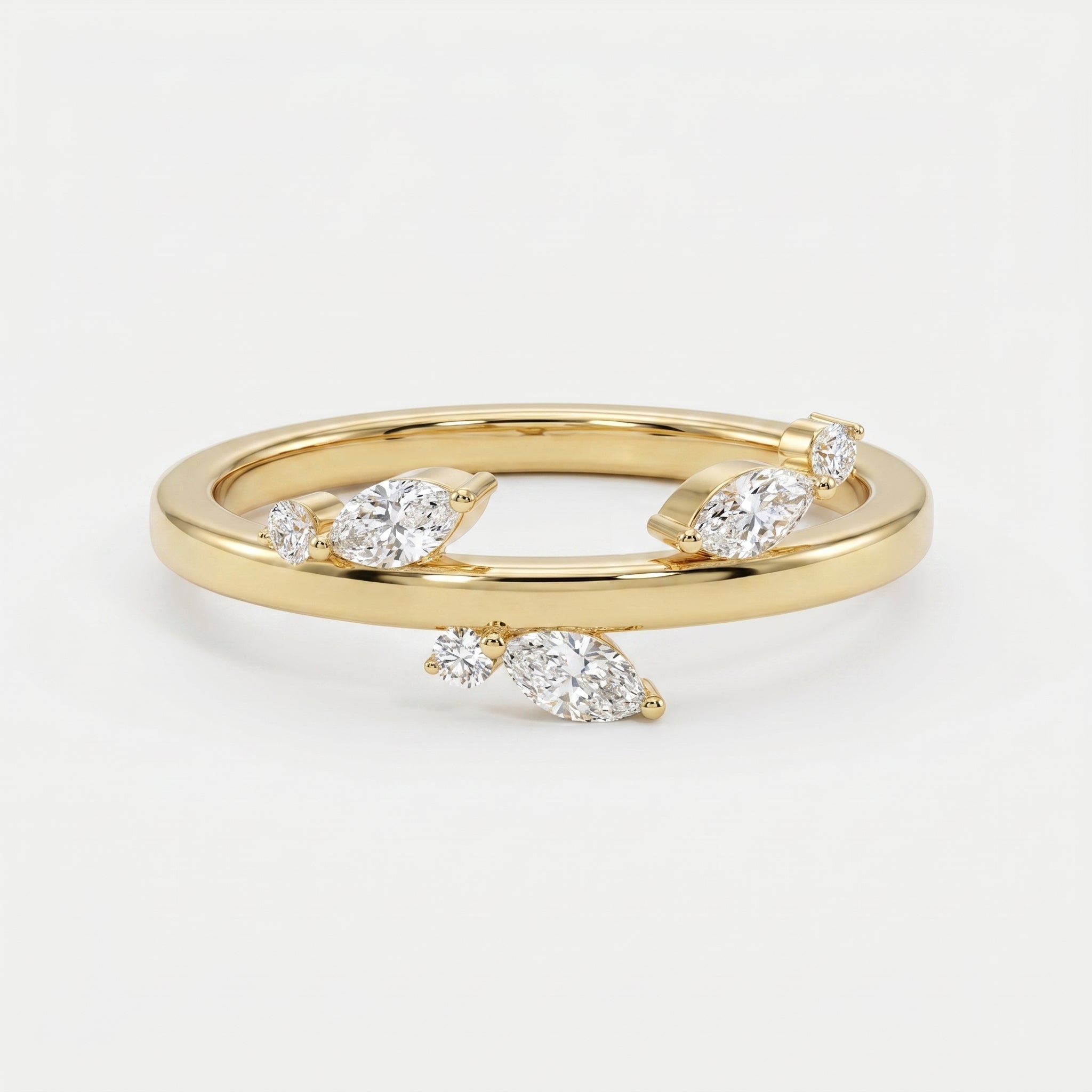 Minimalist Stacking Duo Diamond Band