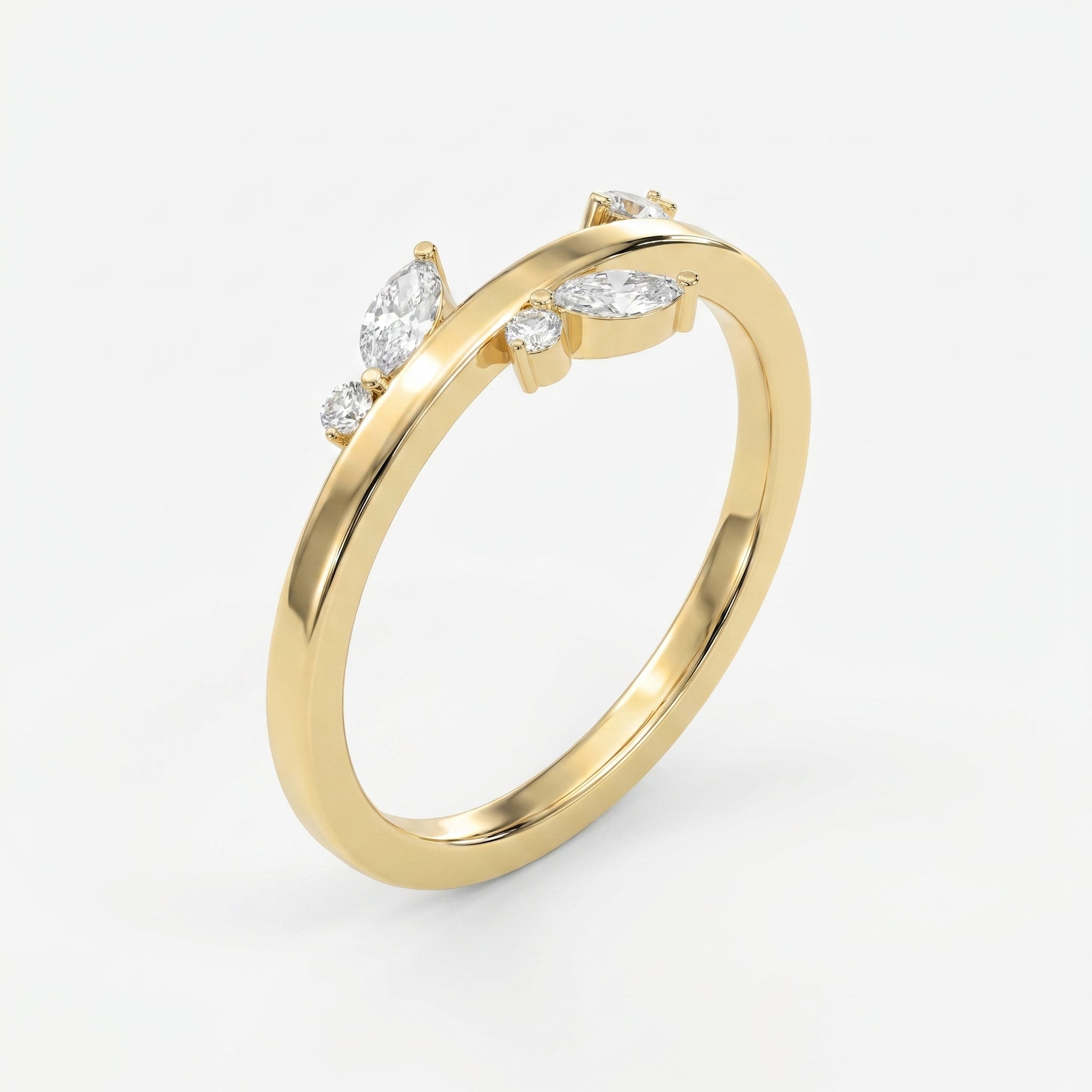 Minimalist Stacking Duo Diamond Band
