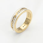 Round Diamond With White Enamel Band
