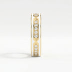 Round Diamond With White Enamel Band