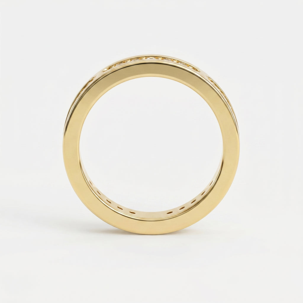 Round Diamond With White Enamel Band