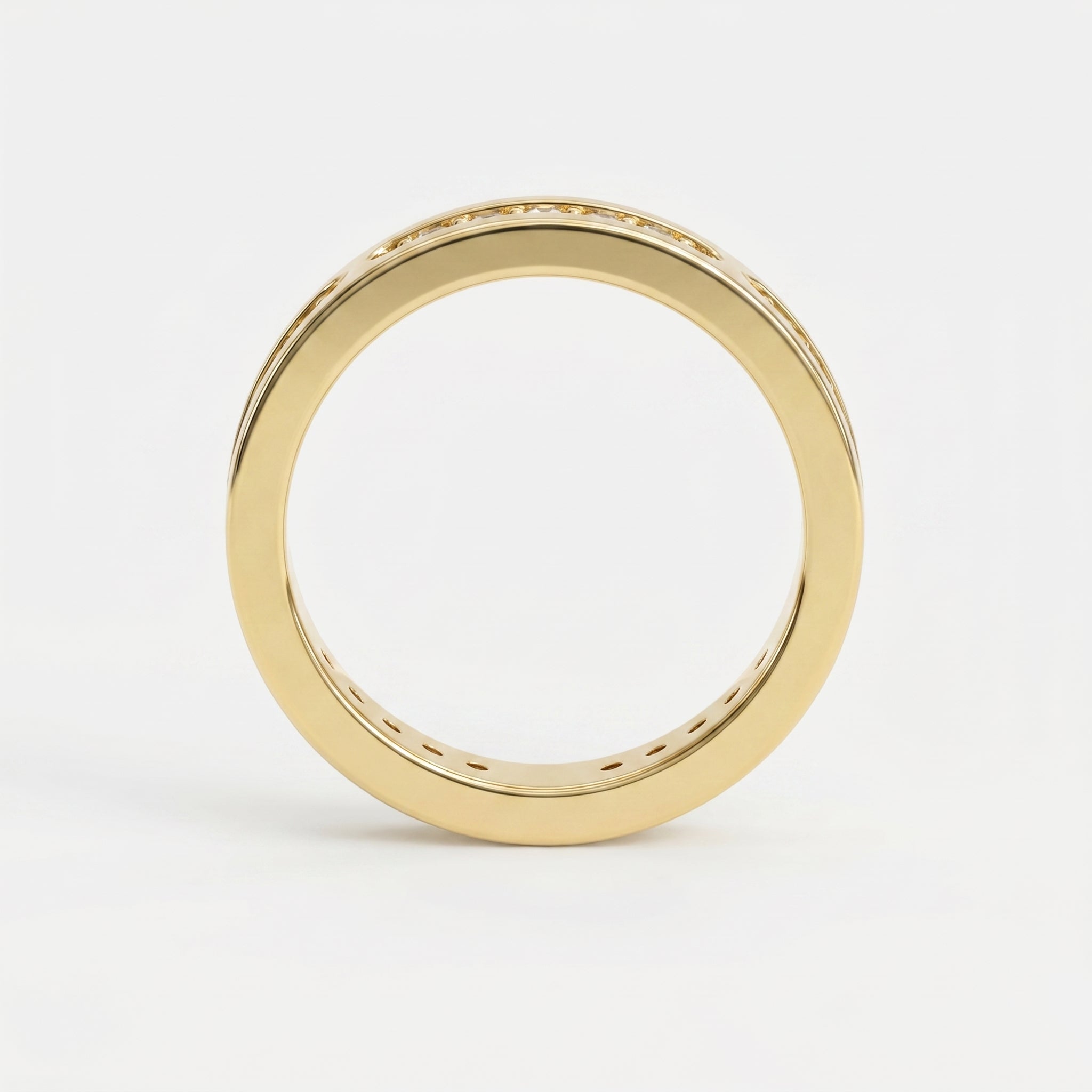 Round Diamond With White Enamel Band