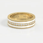 Half Carat Round Diamond With White Enamel Band