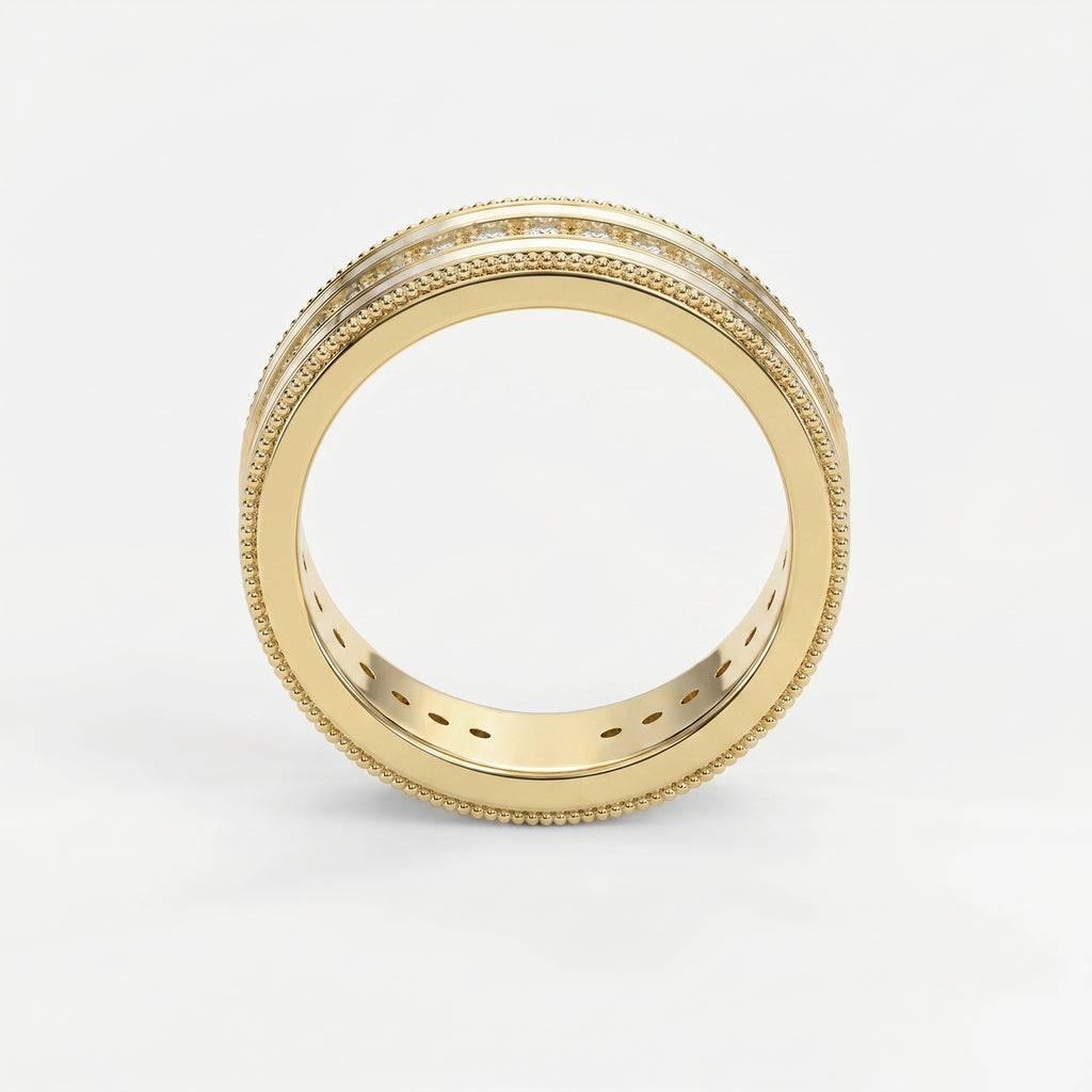 Half Carat Round Diamond With White Enamel Band