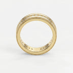 Half Carat Round Diamond With White Enamel Band