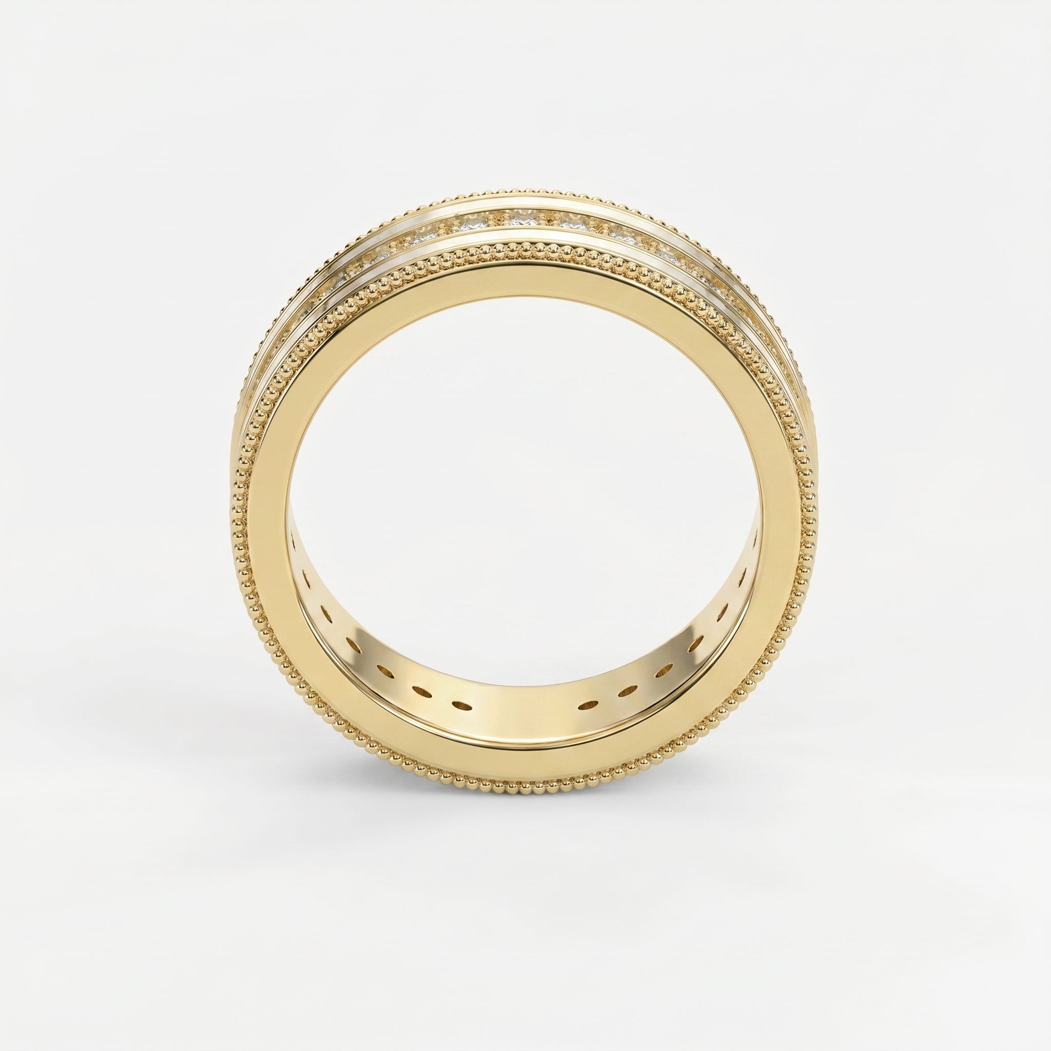 Half Carat Round Diamond With White Enamel Band