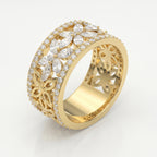 Crafted Round & Marquise cut Diamond Band