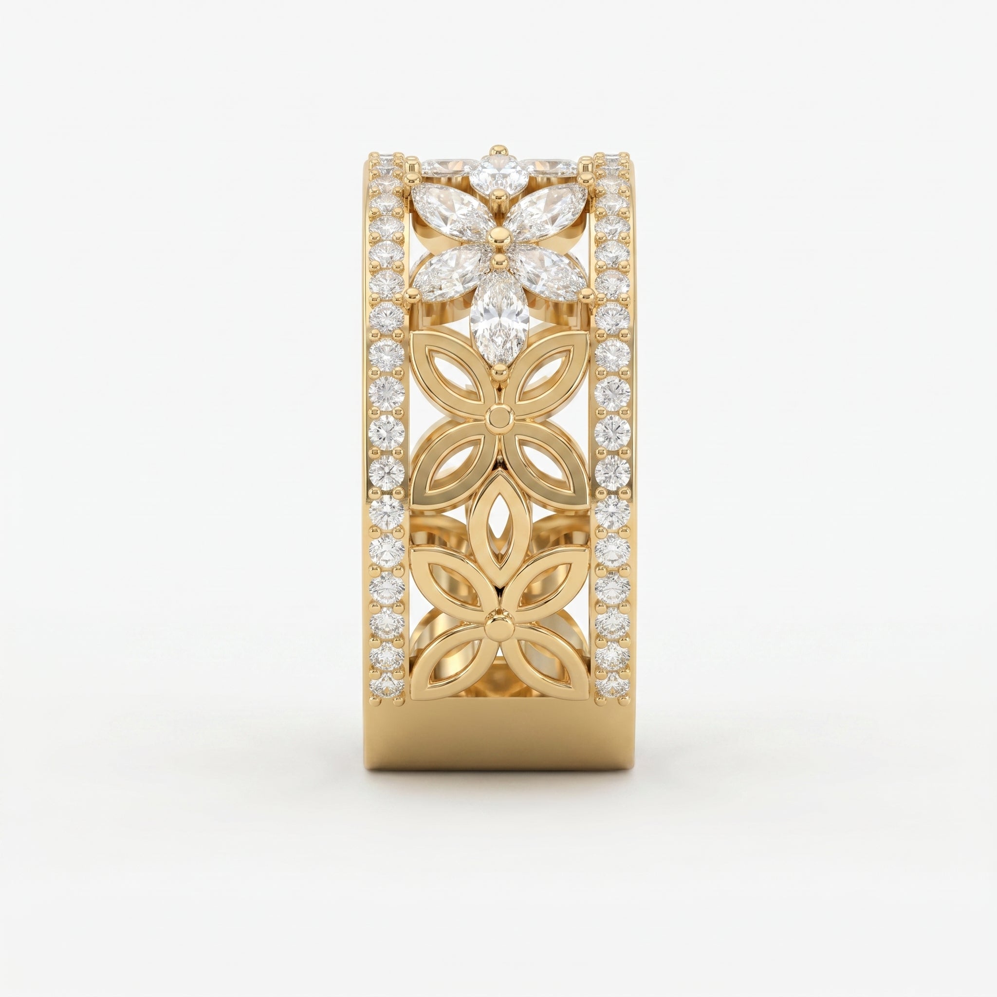 Crafted Round & Marquise cut Diamond Band