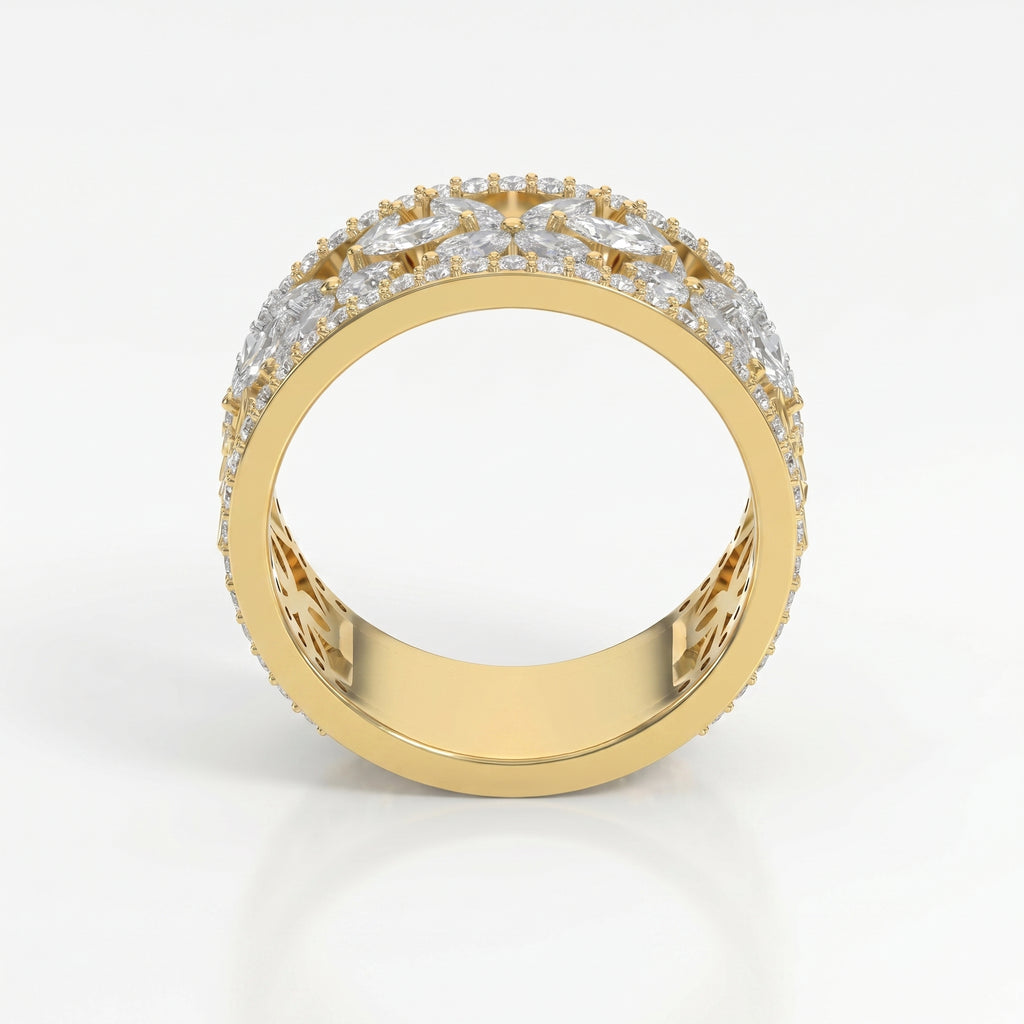 Crafted Round & Marquise cut Diamond Band