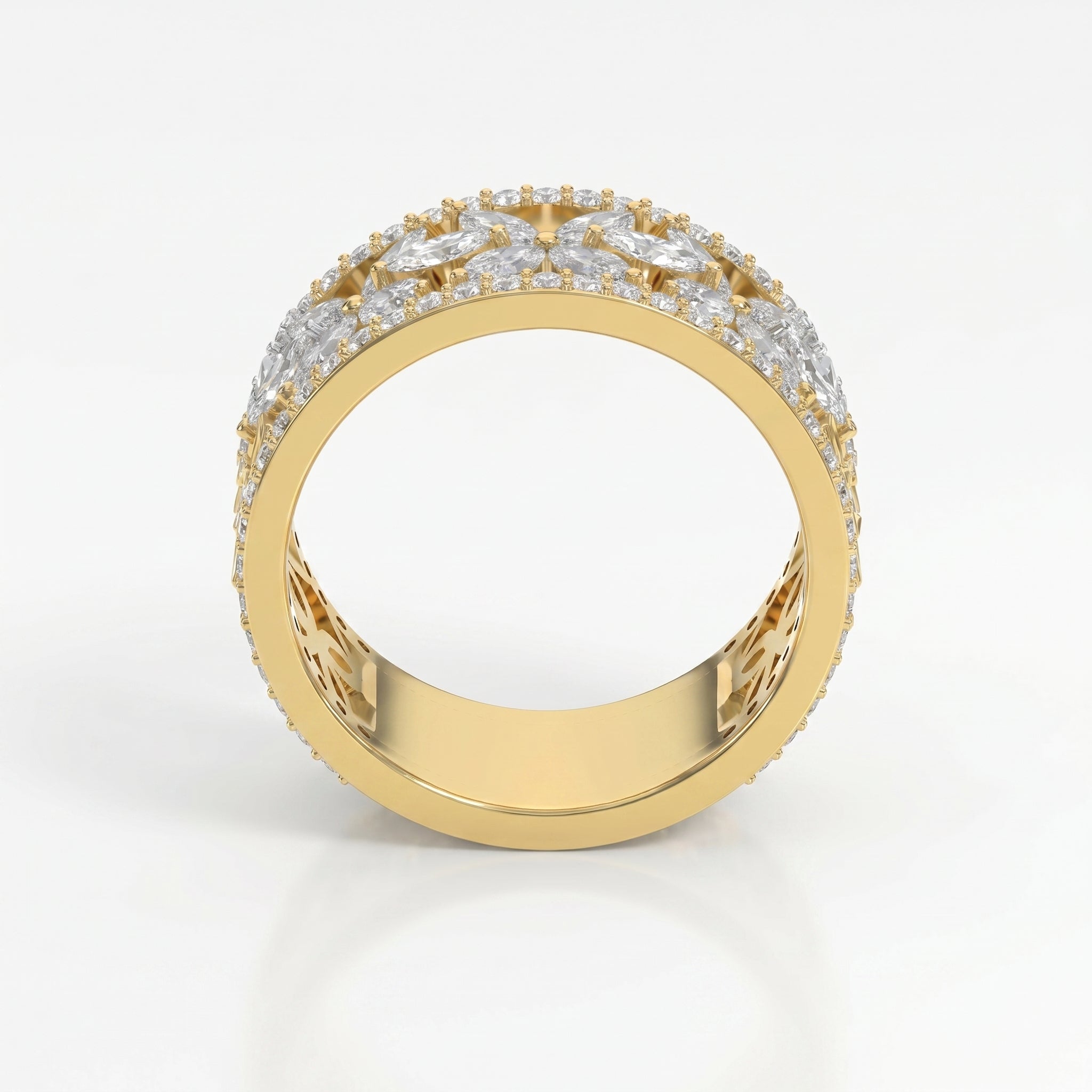 Crafted Round & Marquise cut Diamond Band
