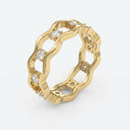 Link Round Wedding Band Rings