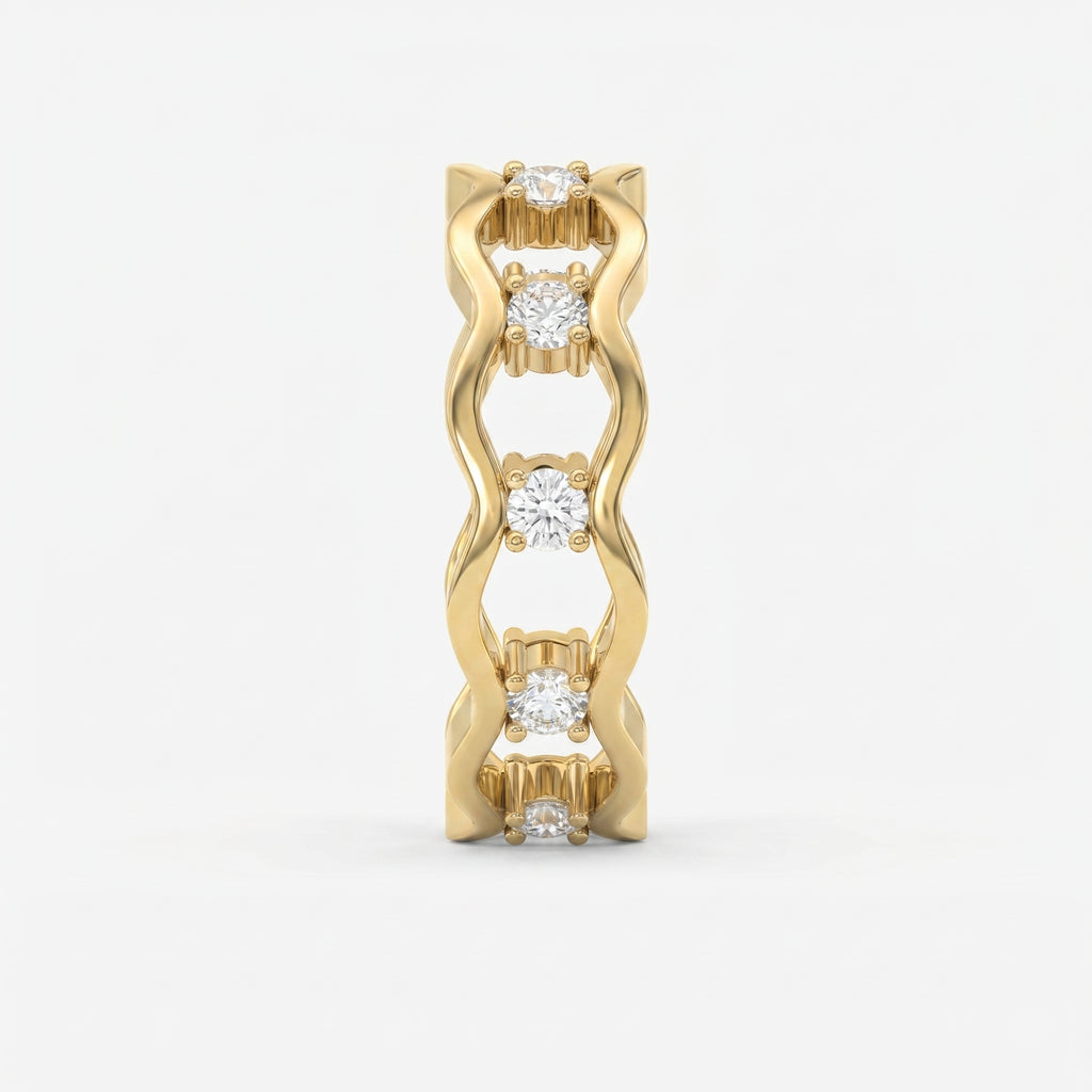 Link Round Wedding Band Rings