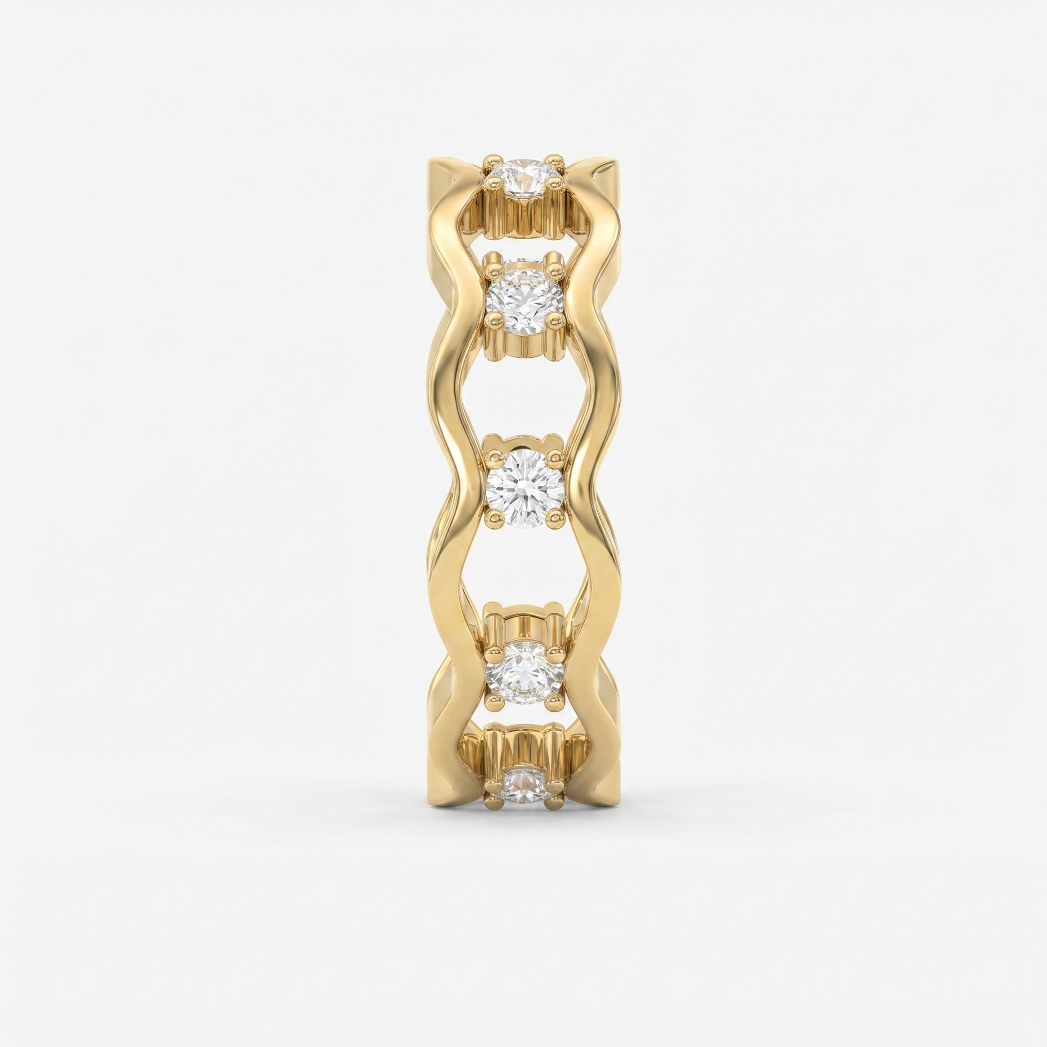 Link Round Wedding Band Rings