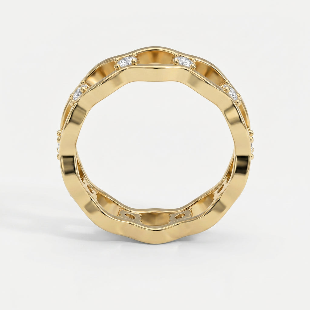 Link Round Wedding Band Rings