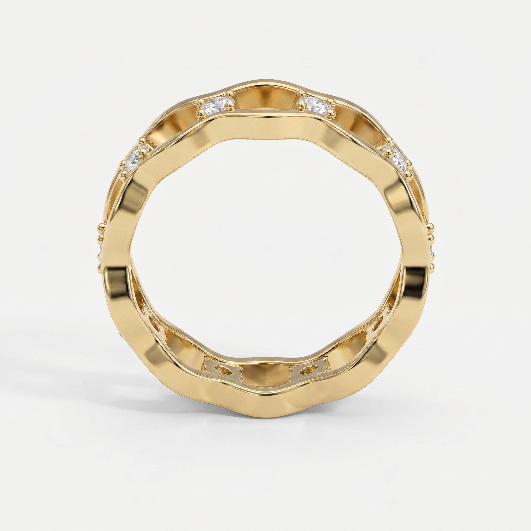 Link Round Wedding Band Rings