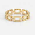 Square Link Dainty Round Diamond Wedding Band