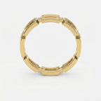 Square Link Dainty Round Diamond Wedding Band