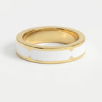 Natural Impression Wedding Band Made Of White Enamel