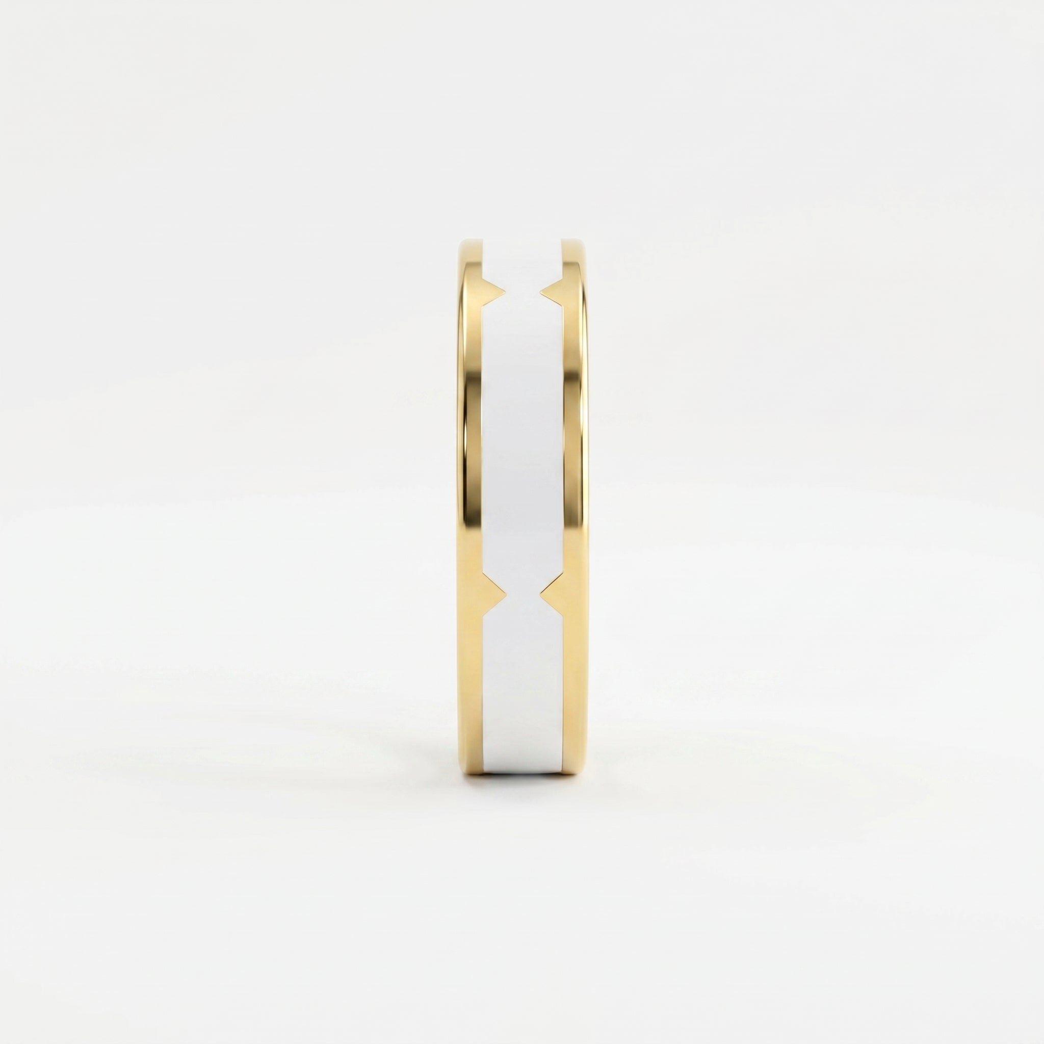 Natural Impression Wedding Band Made Of White Enamel