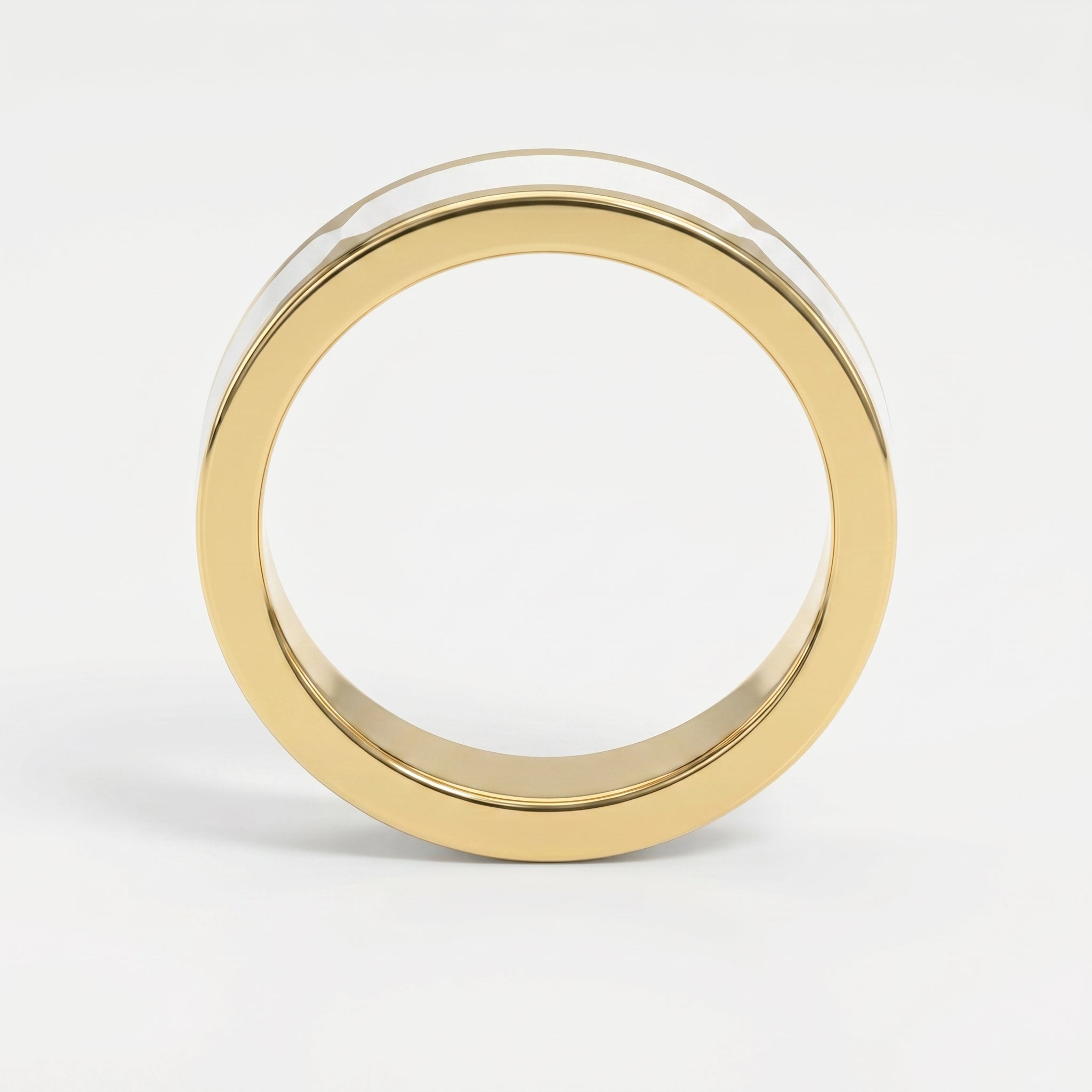Natural Impression Wedding Band Made Of White Enamel