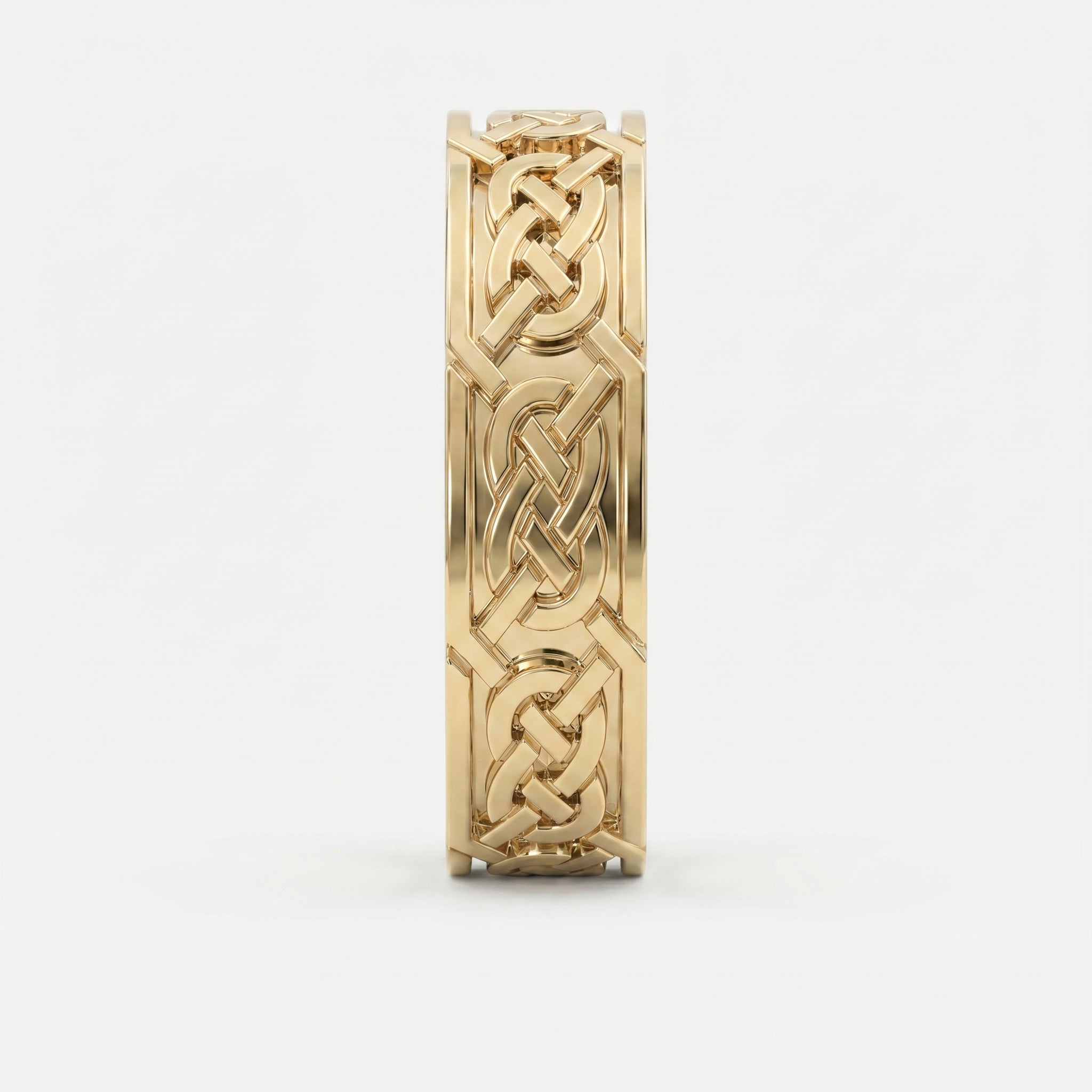 Intertwined Engraved and High Polished Metal Band