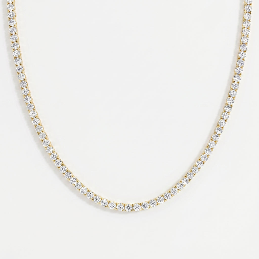 Round Brilliant Cut Diamond Tennis Necklace