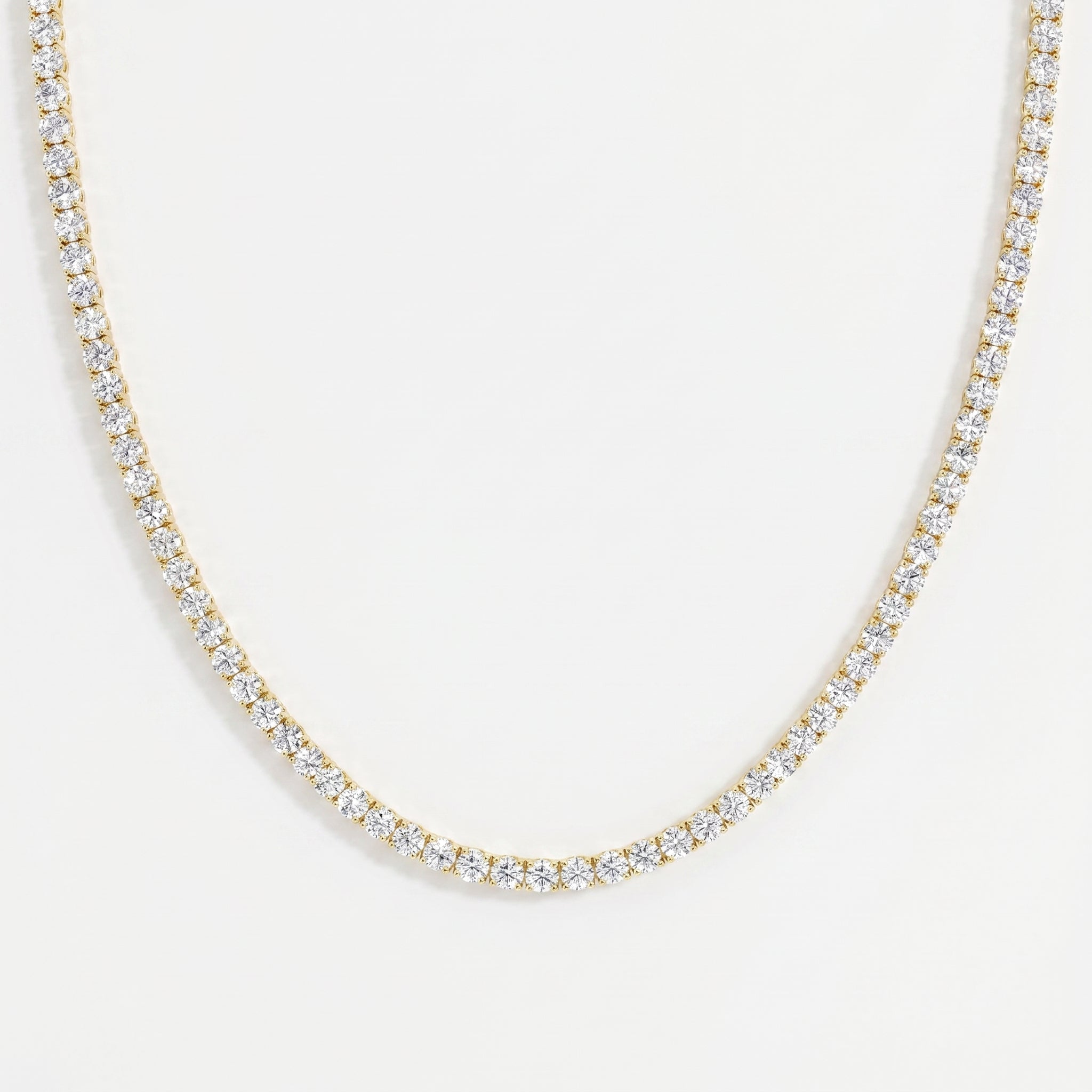 Round Brilliant Cut Diamond Tennis Necklace