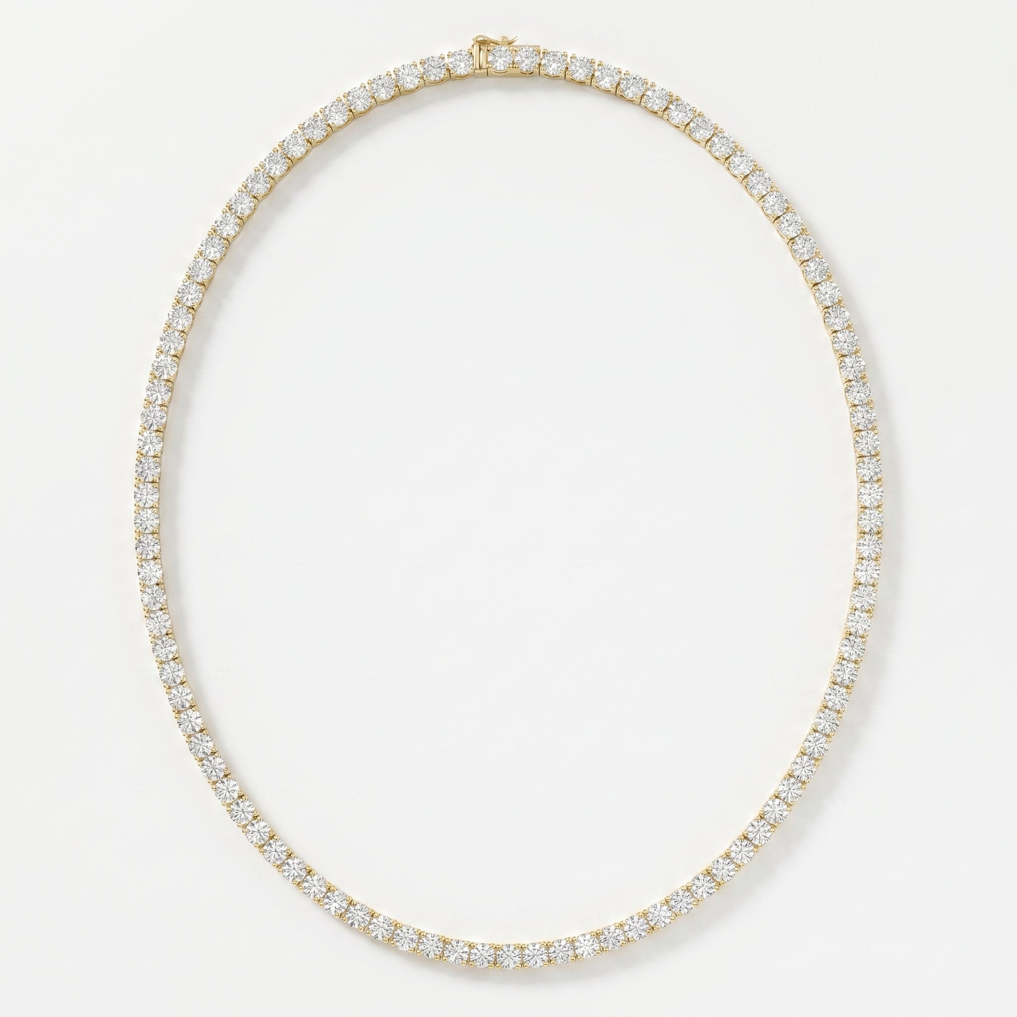 Round Brilliant Cut Diamond Tennis Necklace