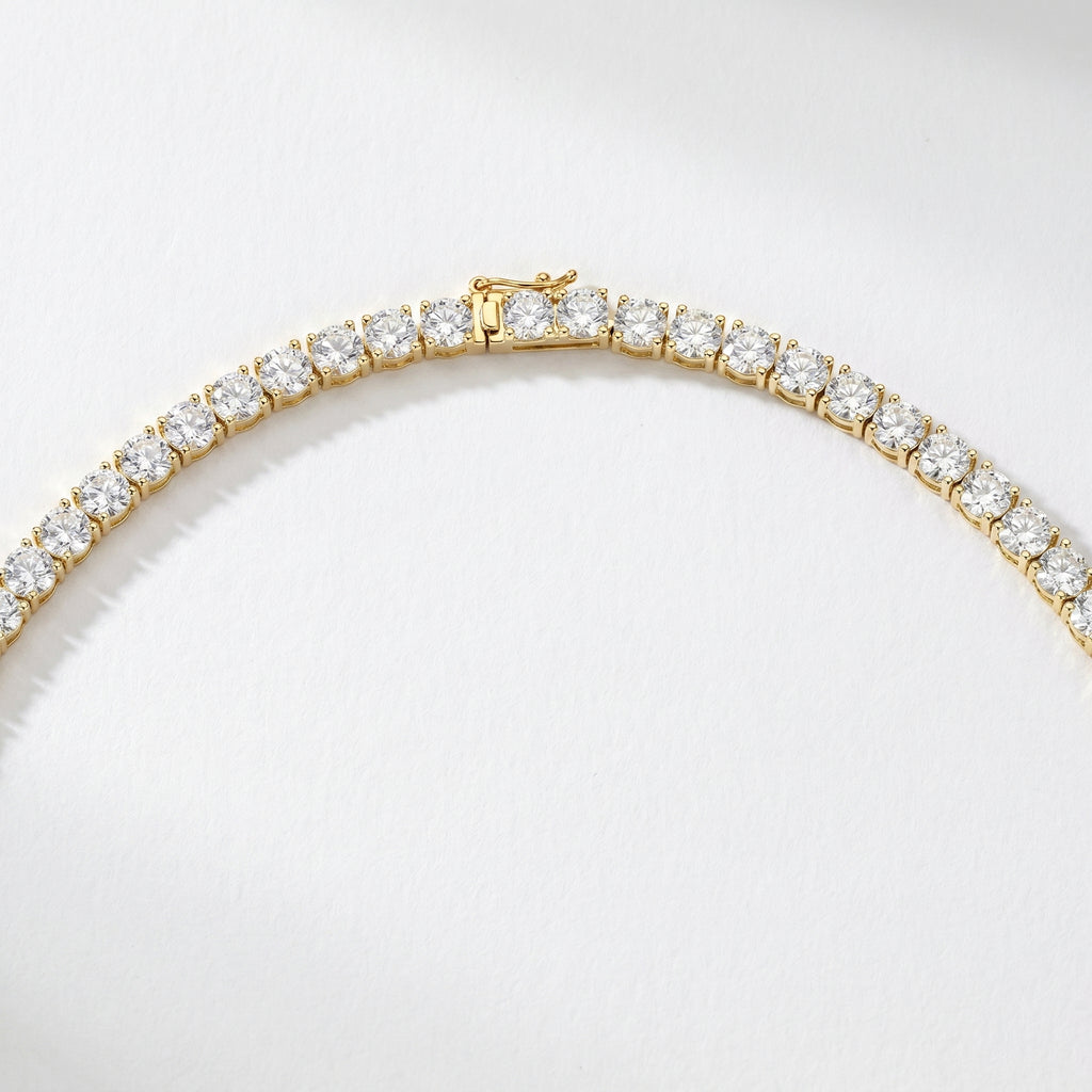 Round Brilliant Cut Diamond Tennis Necklace