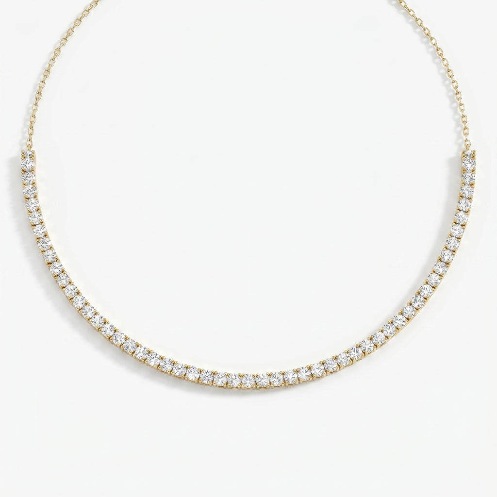 Elegance redefined Round Diamond Tennis Necklace