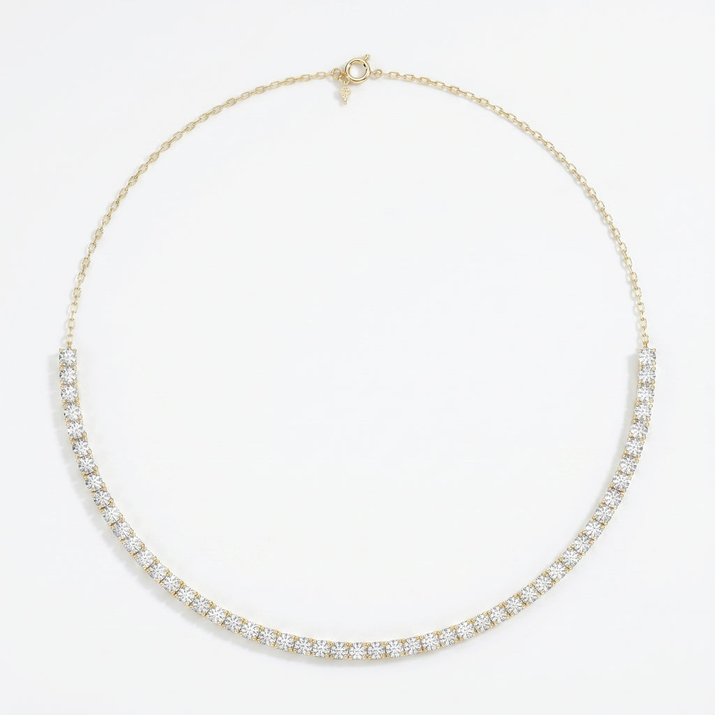 Elegance redefined Round Diamond Tennis Necklace