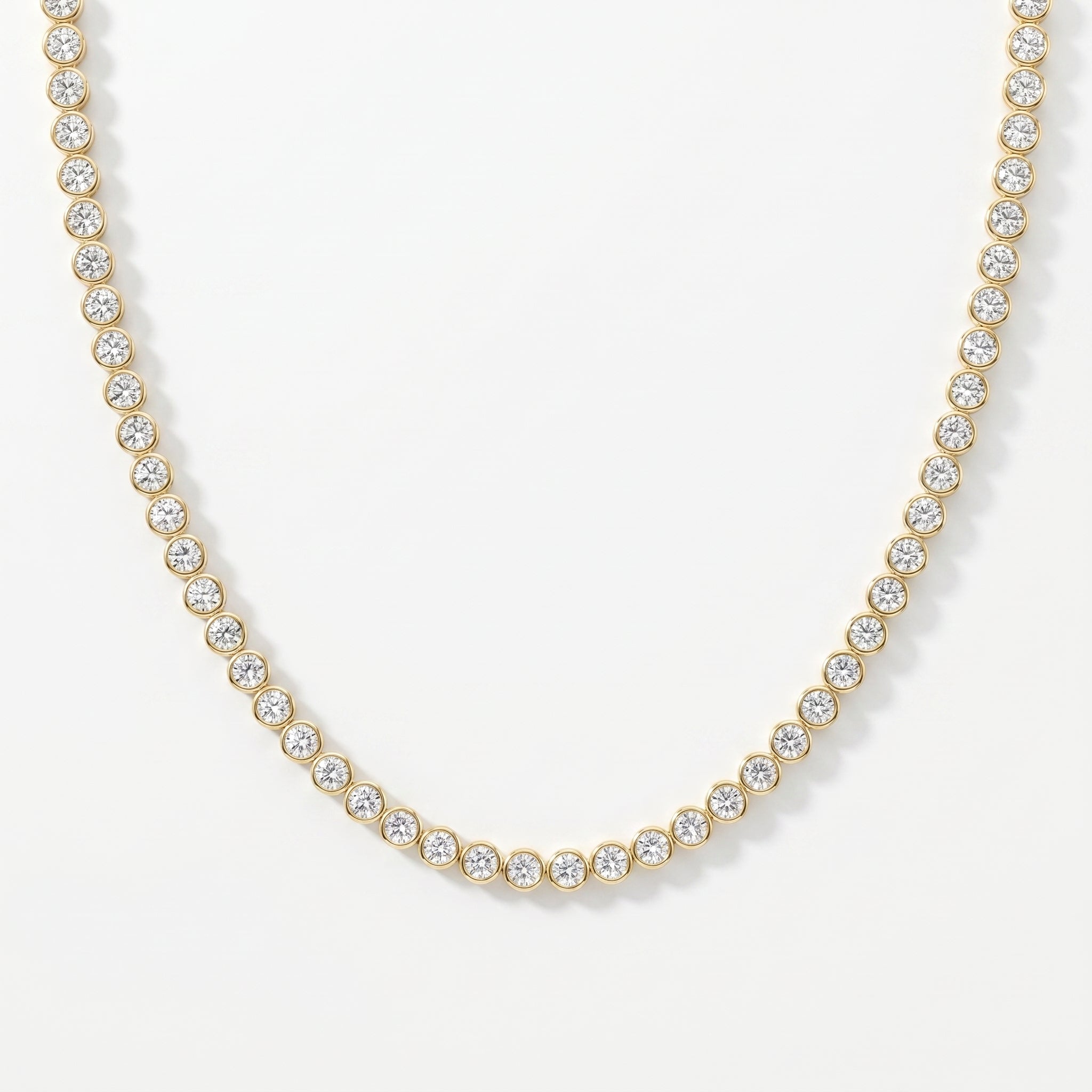 Experience timeless sparkle Round Diamond Tennis Necklace