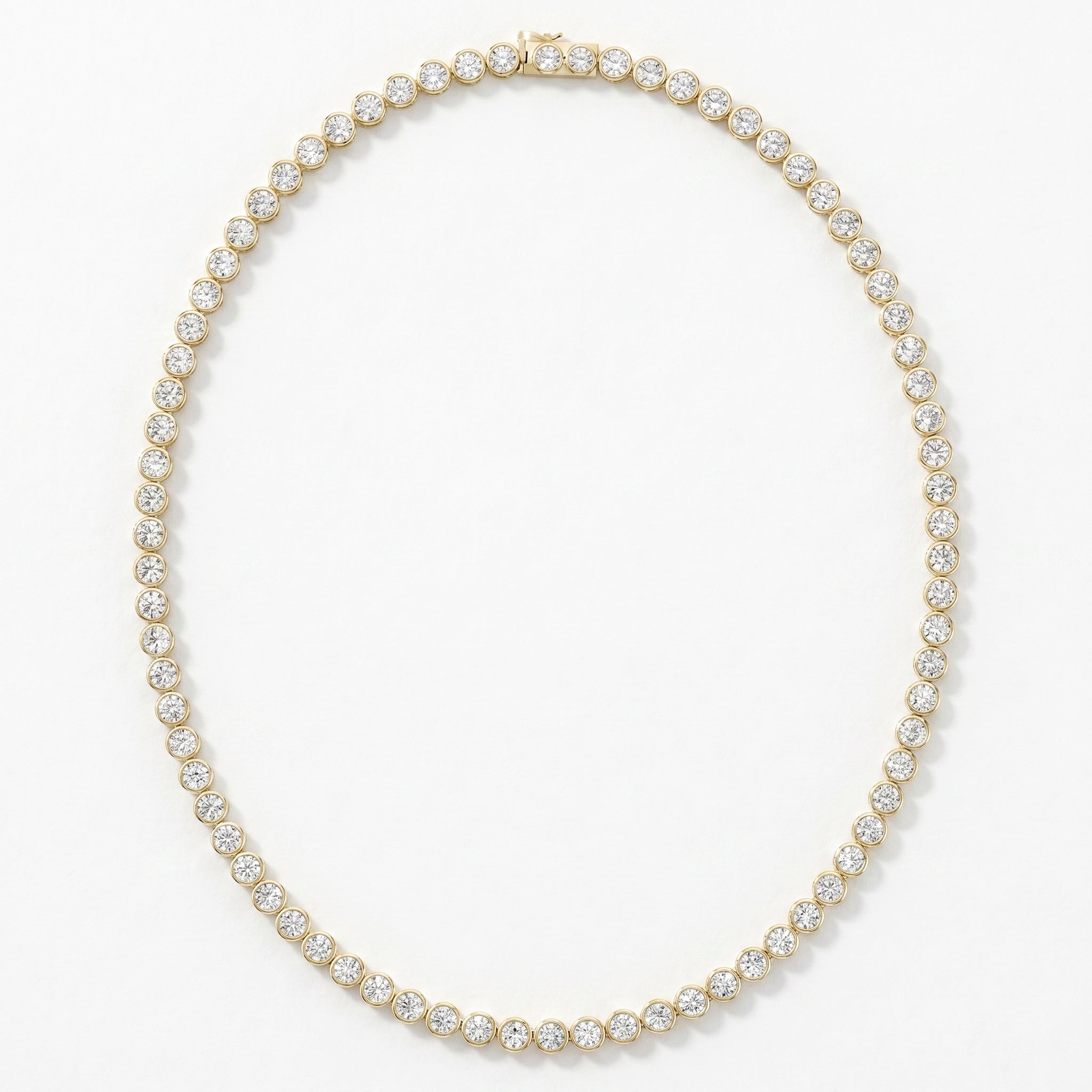 Experience timeless sparkle Round Diamond Tennis Necklace