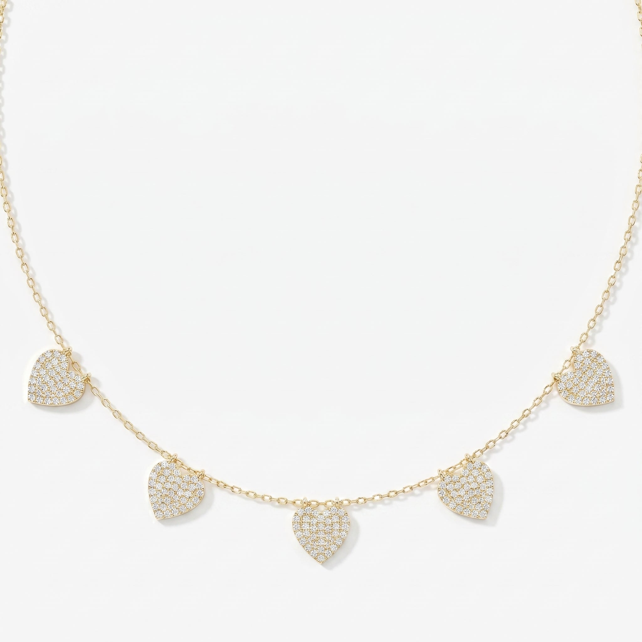 Five Hearts Dazzle Fashion Necklace