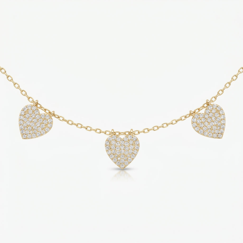 Five Hearts Dazzle Fashion Necklace
