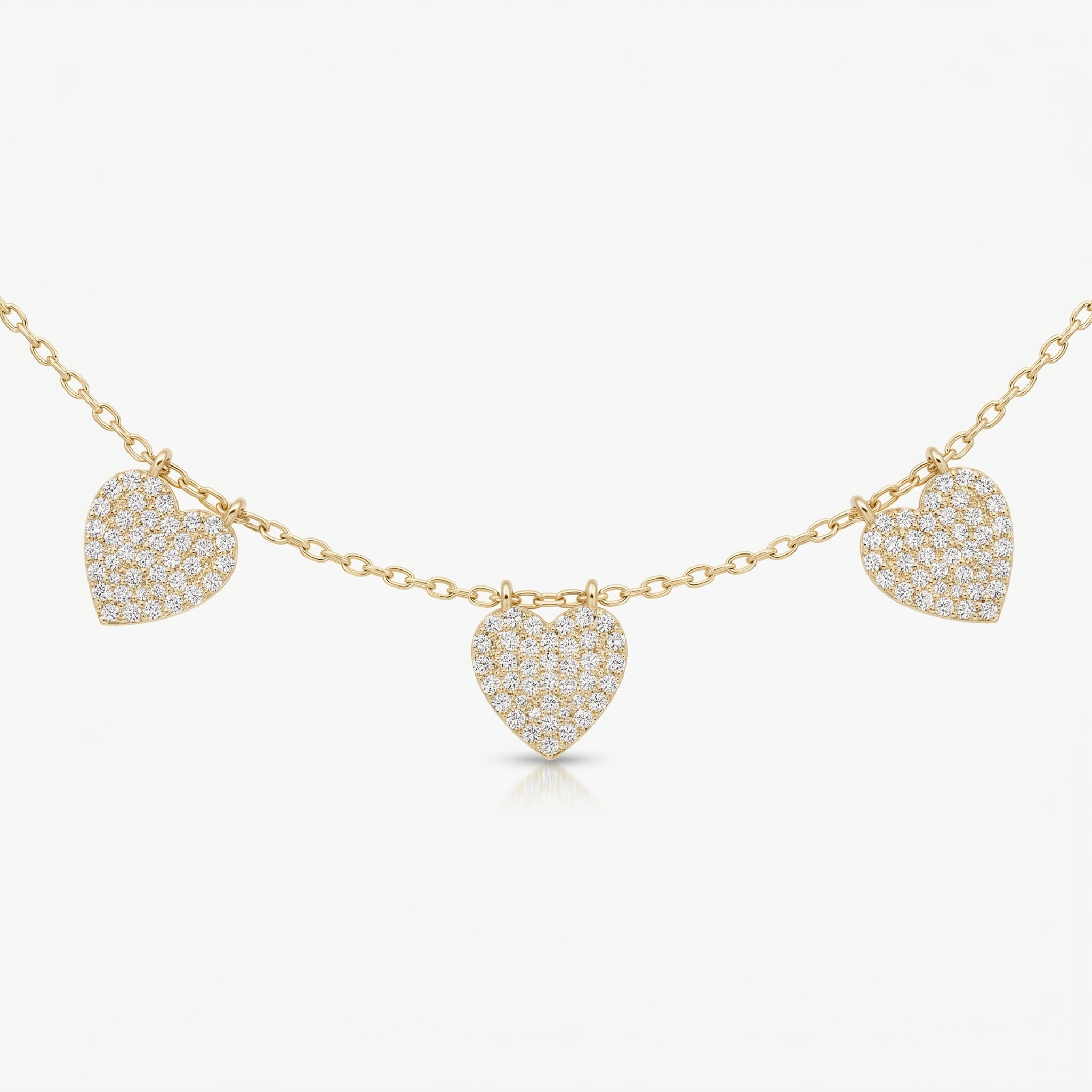 Five Hearts Dazzle Fashion Necklace