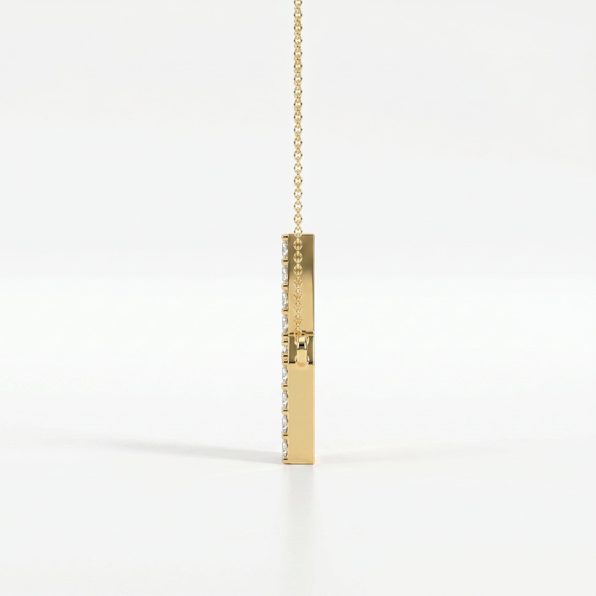 Side Way Cross Round Diamond Necklace