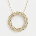 Round Diamond Twisted Circle of Life Fashion Necklace 