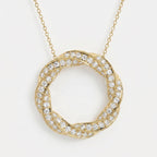 Round Diamond Twisted Circle of Life Fashion Necklace 