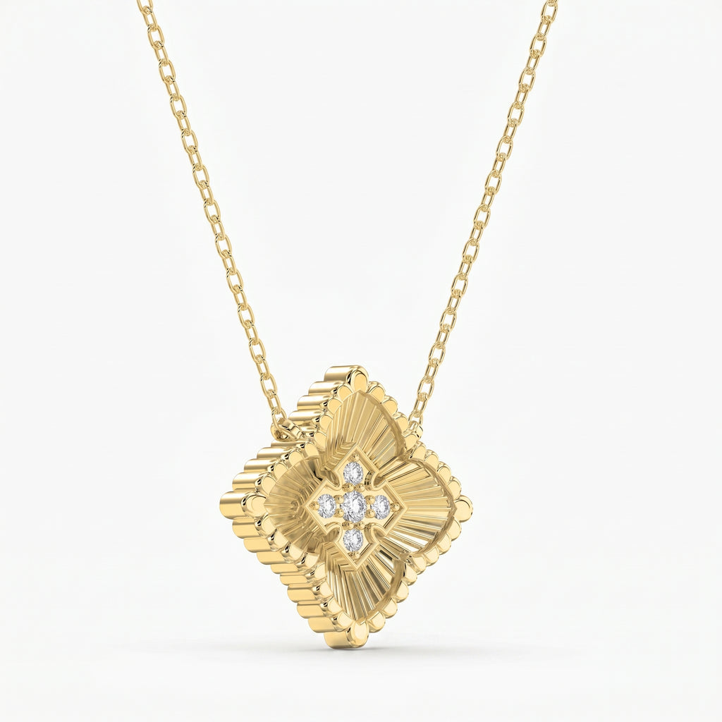 Round Diamond Celeste Floral Diamond Fashion Necklace 