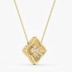 Round Diamond Celeste Floral Diamond Fashion Necklace 