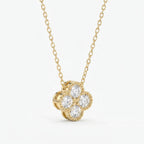 Four Round Brilliant Diamond Clover Design Heritage Necklace