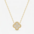 Clover Round Diamond Heritage Design Necklace 