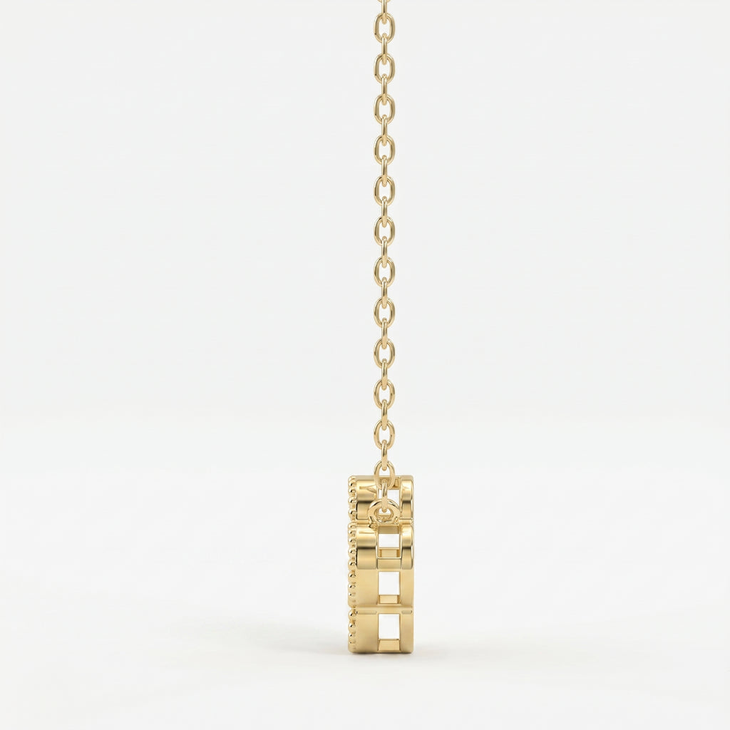 Clover Round Diamond Heritage Design Necklace 