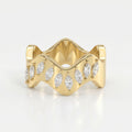 Curved Diamond Band with Marquise Cut Uniqe Statement Band