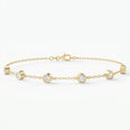 Minimalist Bezel Set Round Diamond Chain Bracelet