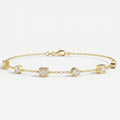 Alternating Bezel Set Diamond Chain Bracelet