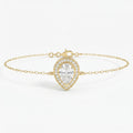 Pear Shape Diamond Halo Teardrop Design Chain Bracelet