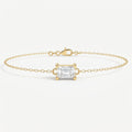 Luminous Emerald Diamond Link Chain Bracelet
