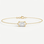 Luminous Emerald Diamond Link Chain Bracelet